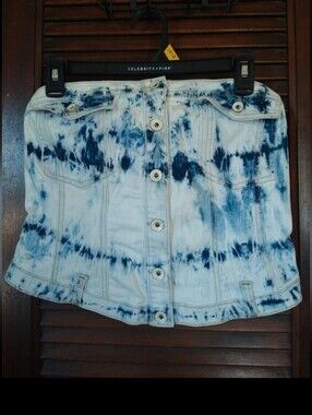 Guess Tye Dye Strapless Top Large